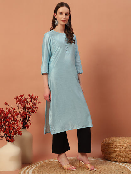 Solid Silk Kurti