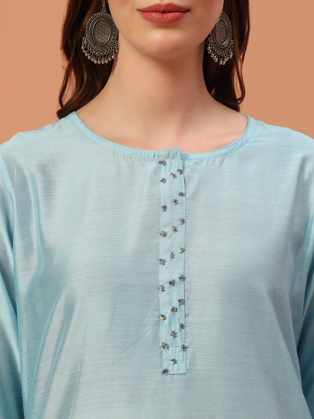 Solid Silk Kurti