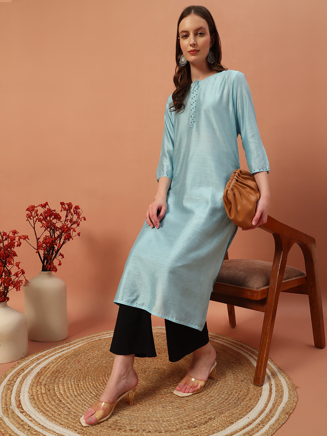 Solid Silk Kurti