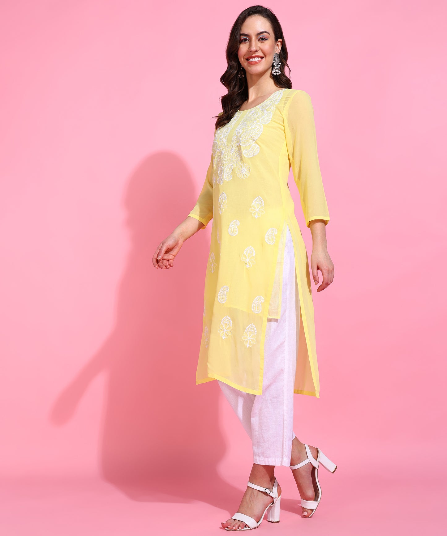 Georgette Chikankari Kurti