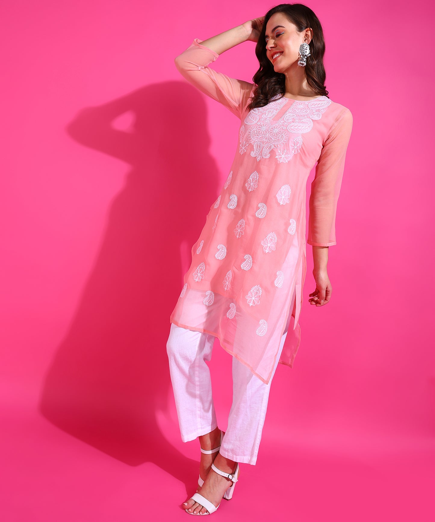 Georgette Chikankari Kurti