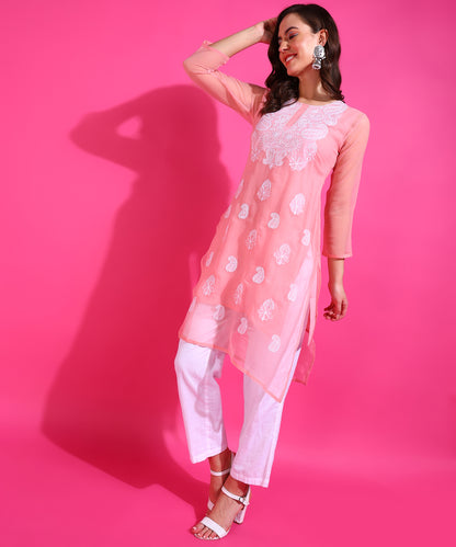Georgette Chikankari Kurti
