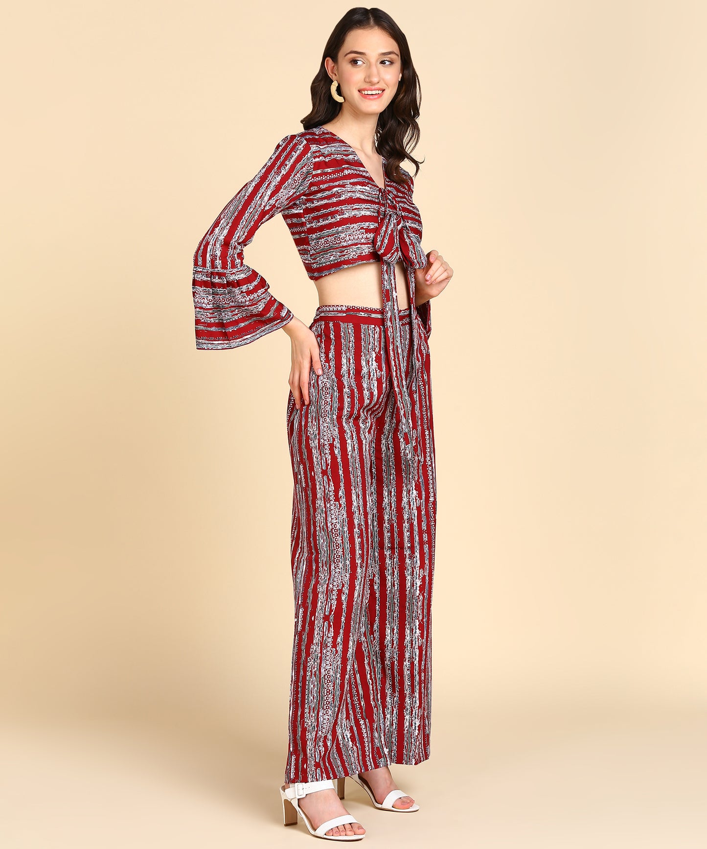 Bell Sleeve Printed Co-Ords Set