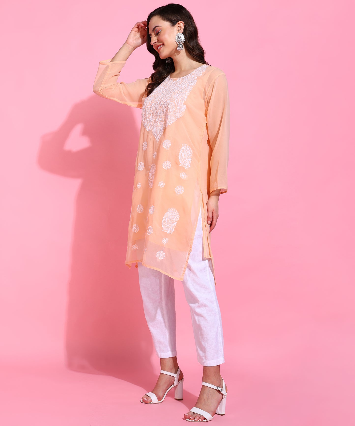 Georgette Chikankari Kurti