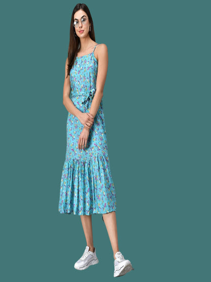 Rudraaksha Frilleed Printed women dress RUDRAAKSHA