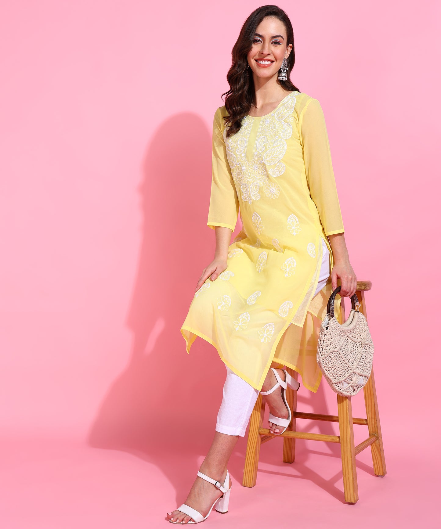 Georgette Chikankari Kurti
