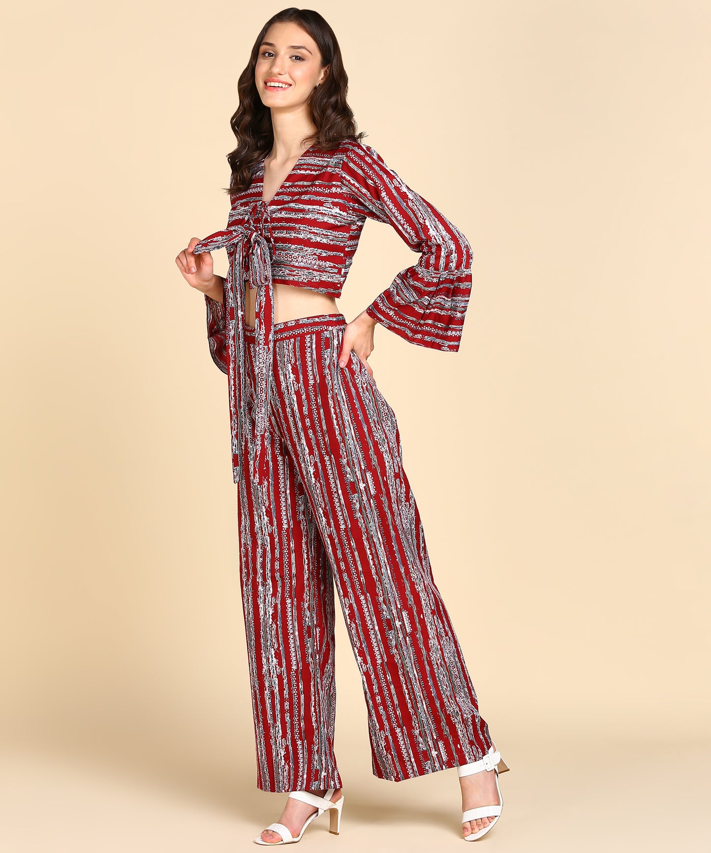 Bell Sleeve Printed Co-Ords Set