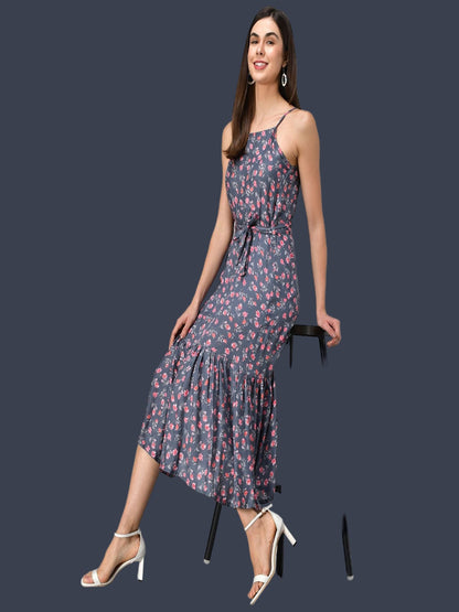 Rudraaksha Frilleed Printed women dress RUDRAAKSHA
