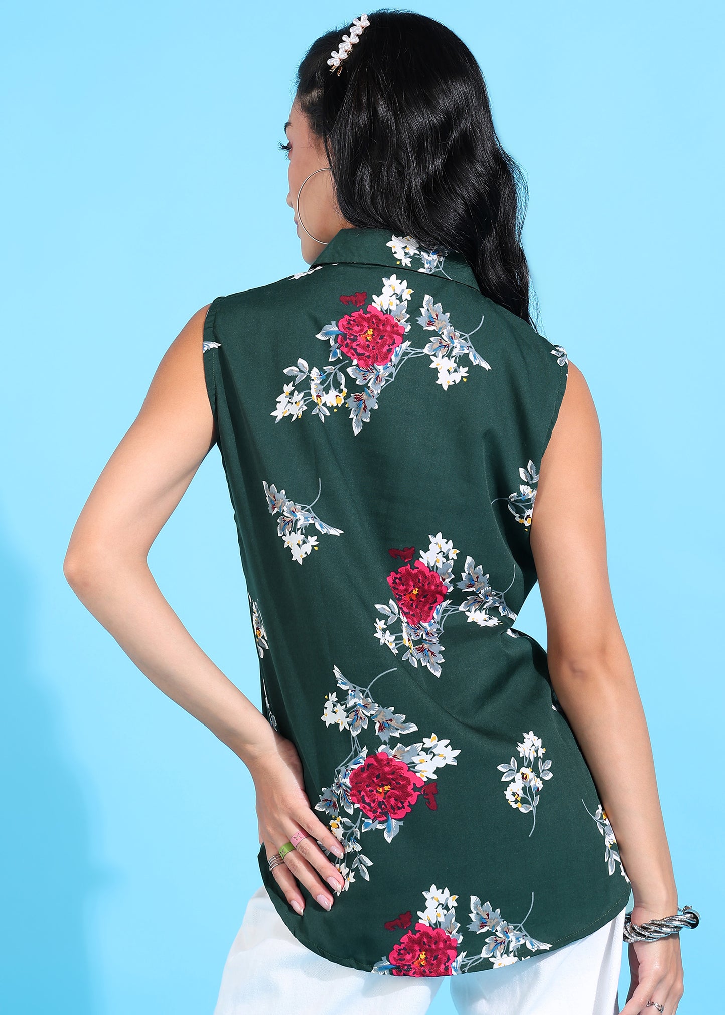 Rudraaksha Floral Collared Top