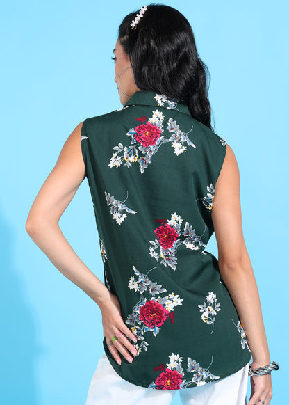 Rudraaksha Floral Collared Top