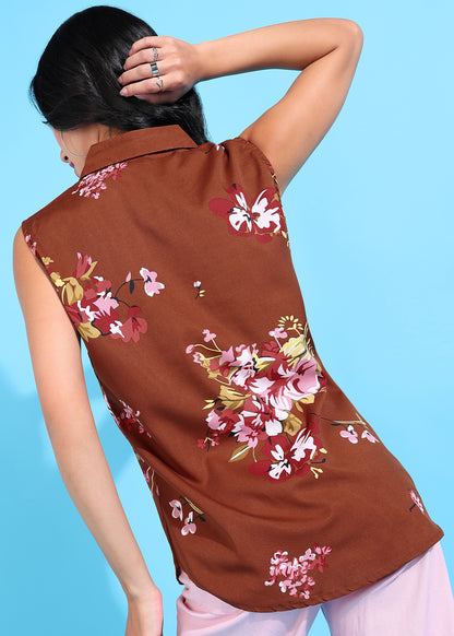 Rudraaksha Floral Collared Top