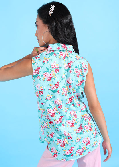 Rudraaksha Floral Collared Top