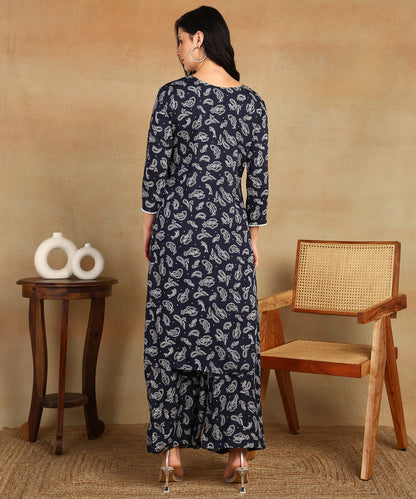 Chikankari Straight Kurta with Palazzo & Dupatta set