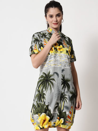 Floral Elasticated Short Dress