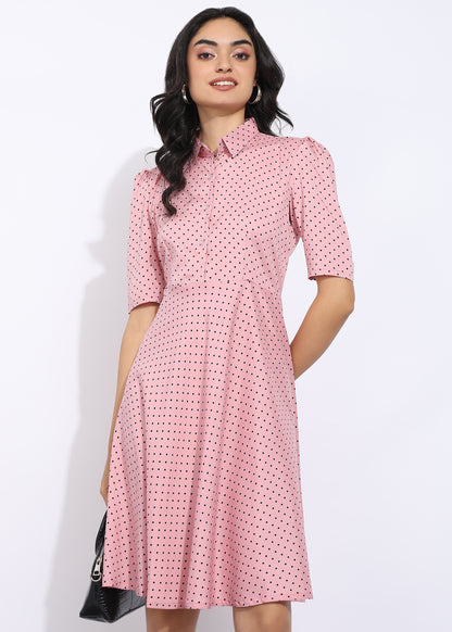 Rudraaksha Knee Length Polka Dot Dress