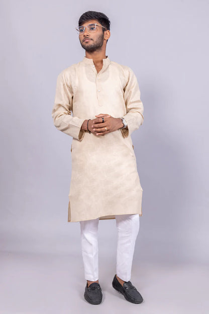Men’s Long Cotton Kurta – Classic Ethnic Elegance