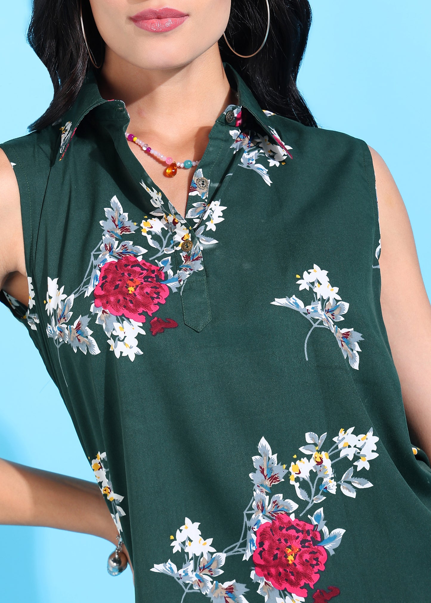 Rudraaksha Floral Collared Top