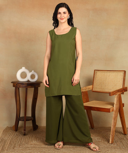 Chikankari Straight Kurta with Palazzo & Dupatta set