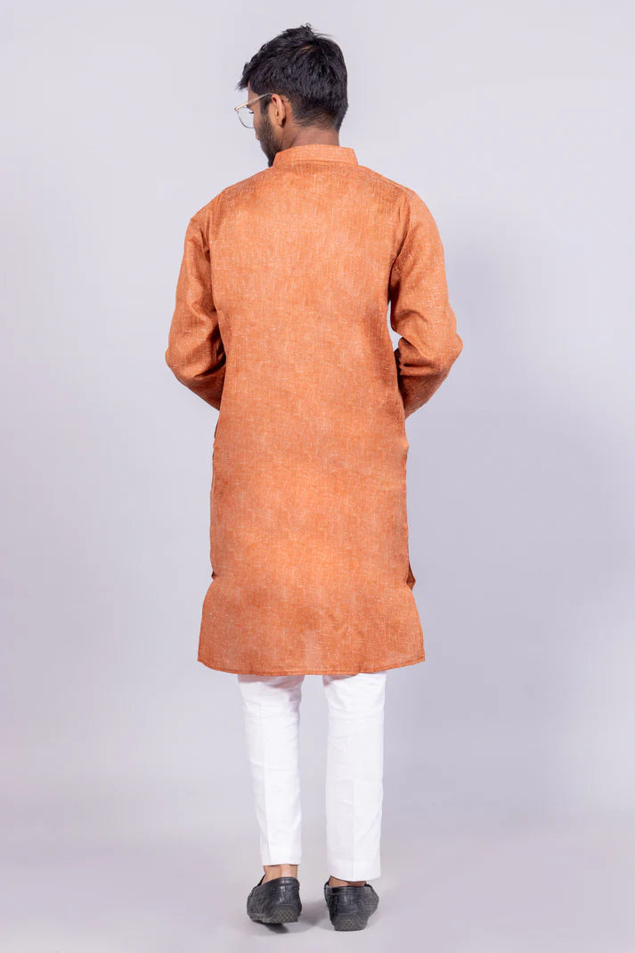 Men’s Long Cotton Kurta – Classic Ethnic Elegance