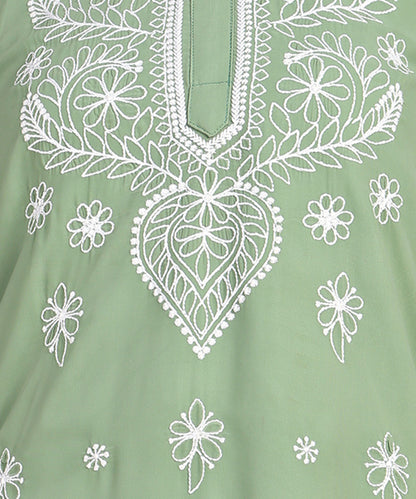 Chikankari Straight Kurta with Palazzo & Dupatta set