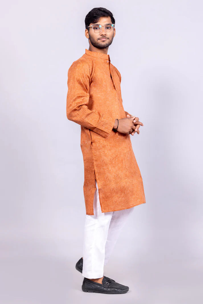 Men’s Long Cotton Kurta – Classic Ethnic Elegance