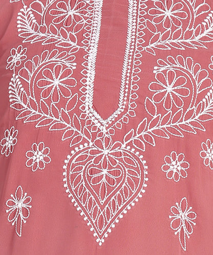 Chikankari Straight Kurta with Palazzo & Dupatta set