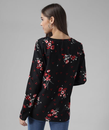 Printed V-Neck Top RUDRAAKSHA