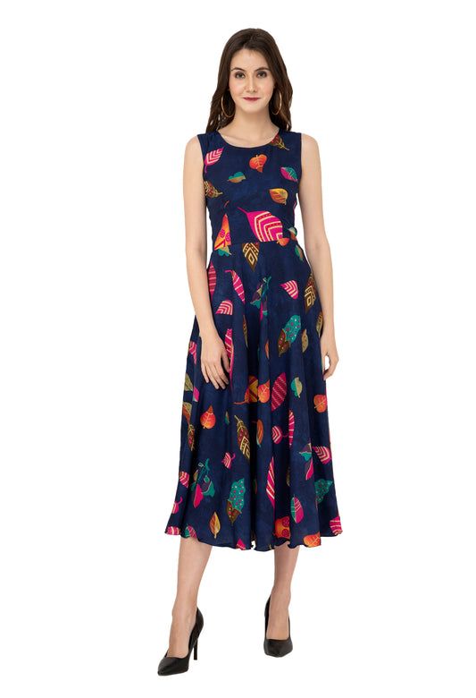 Rudrraaksha Printed Calf Length Dress
