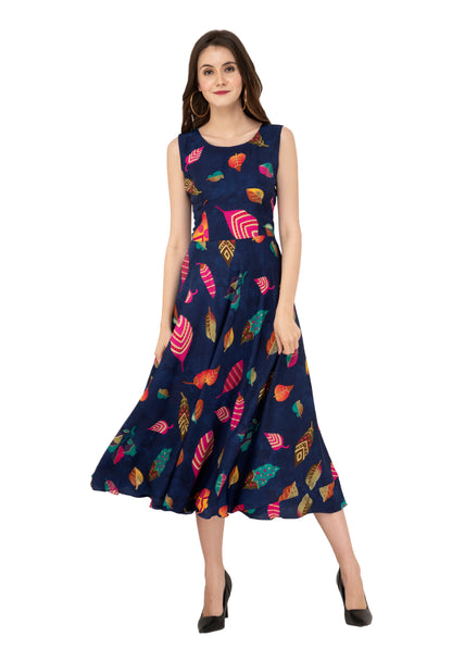 Rudrraaksha Printed Calf Length Dress