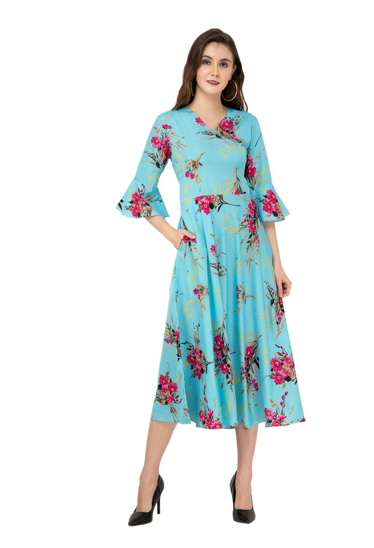 Rudrraaksha Printed Calf Length Dress