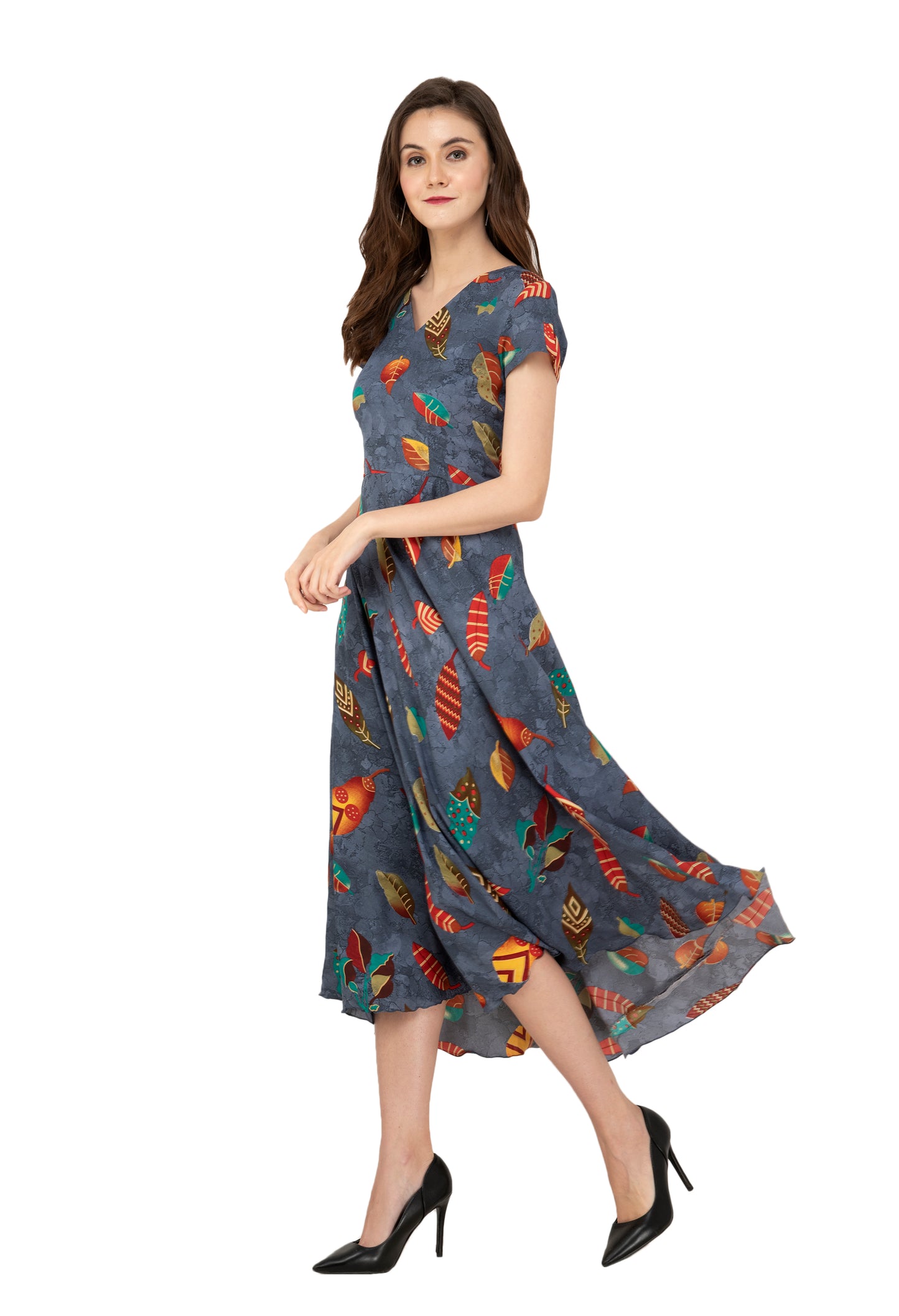 Rudrraaksha Printed Calf Length Dress