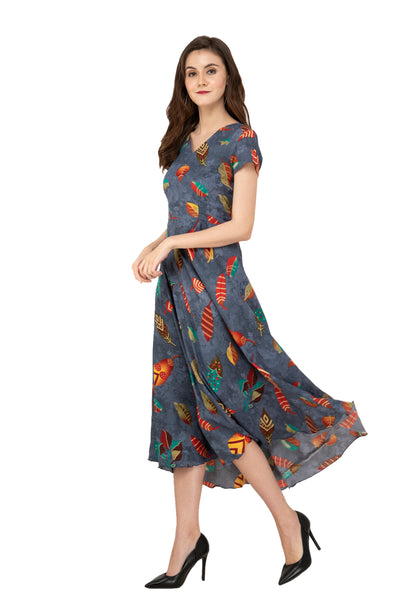 Rudrraaksha Printed Calf Length Dress
