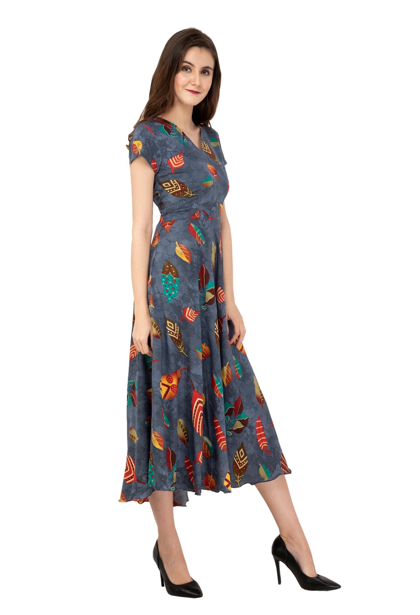 Rudrraaksha Printed Calf Length Dress