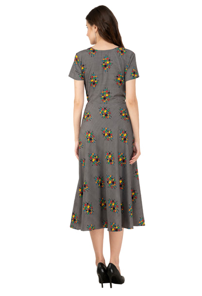 Rudrraaksha Printed Calf Length Dress