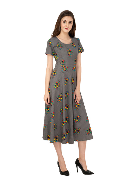 Rudrraaksha Printed Calf Length Dress