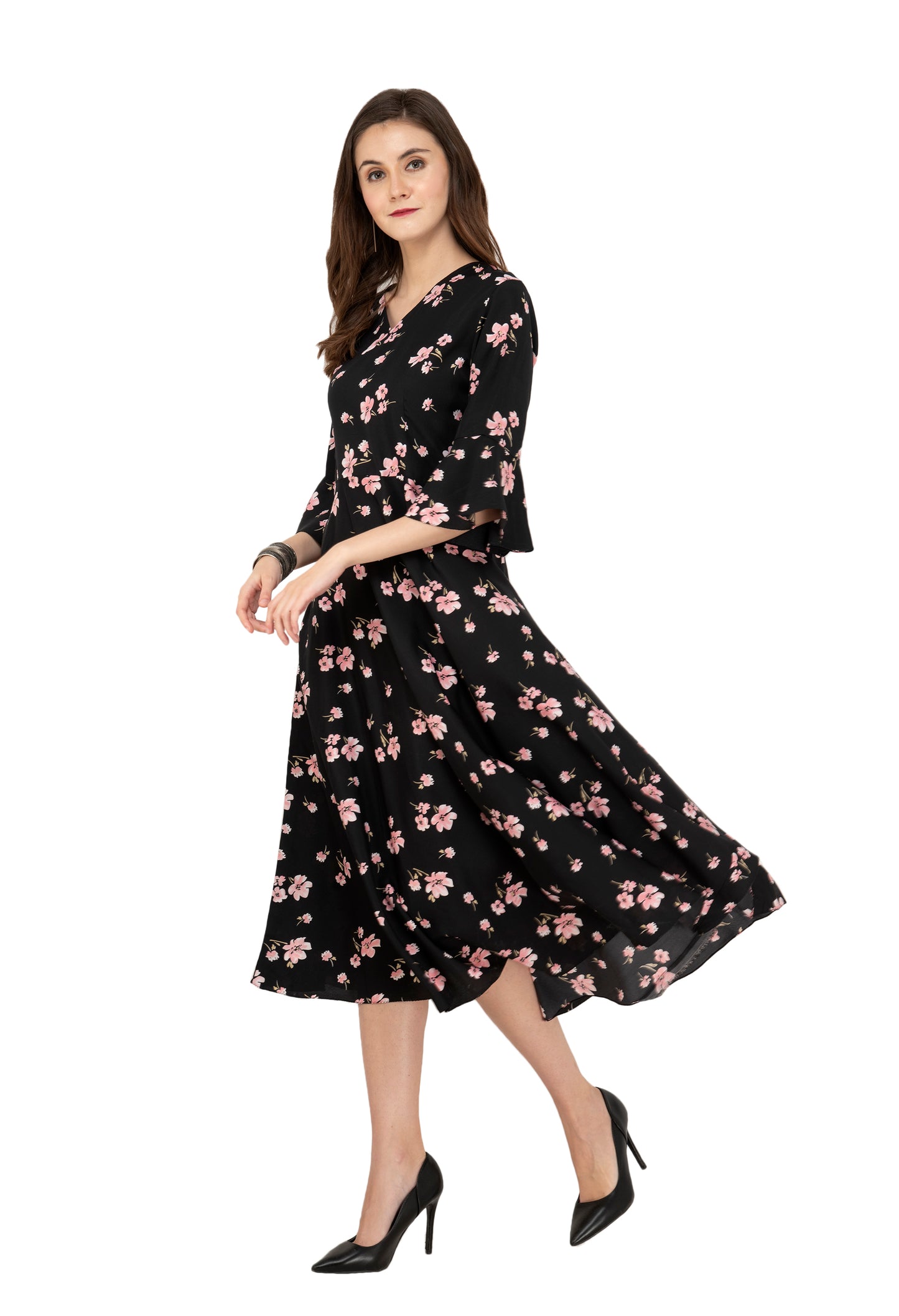 Rudrraaksha Printed Calf Length Dress