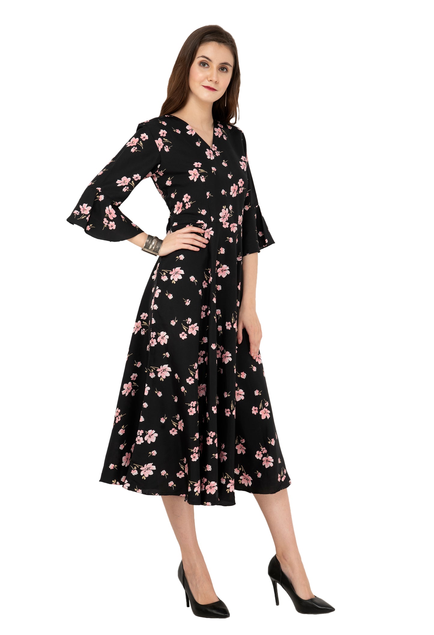 Rudrraaksha Printed Calf Length Dress