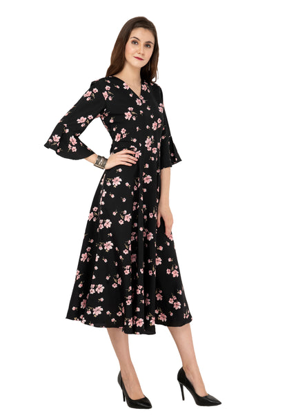 Rudrraaksha Printed Calf Length Dress