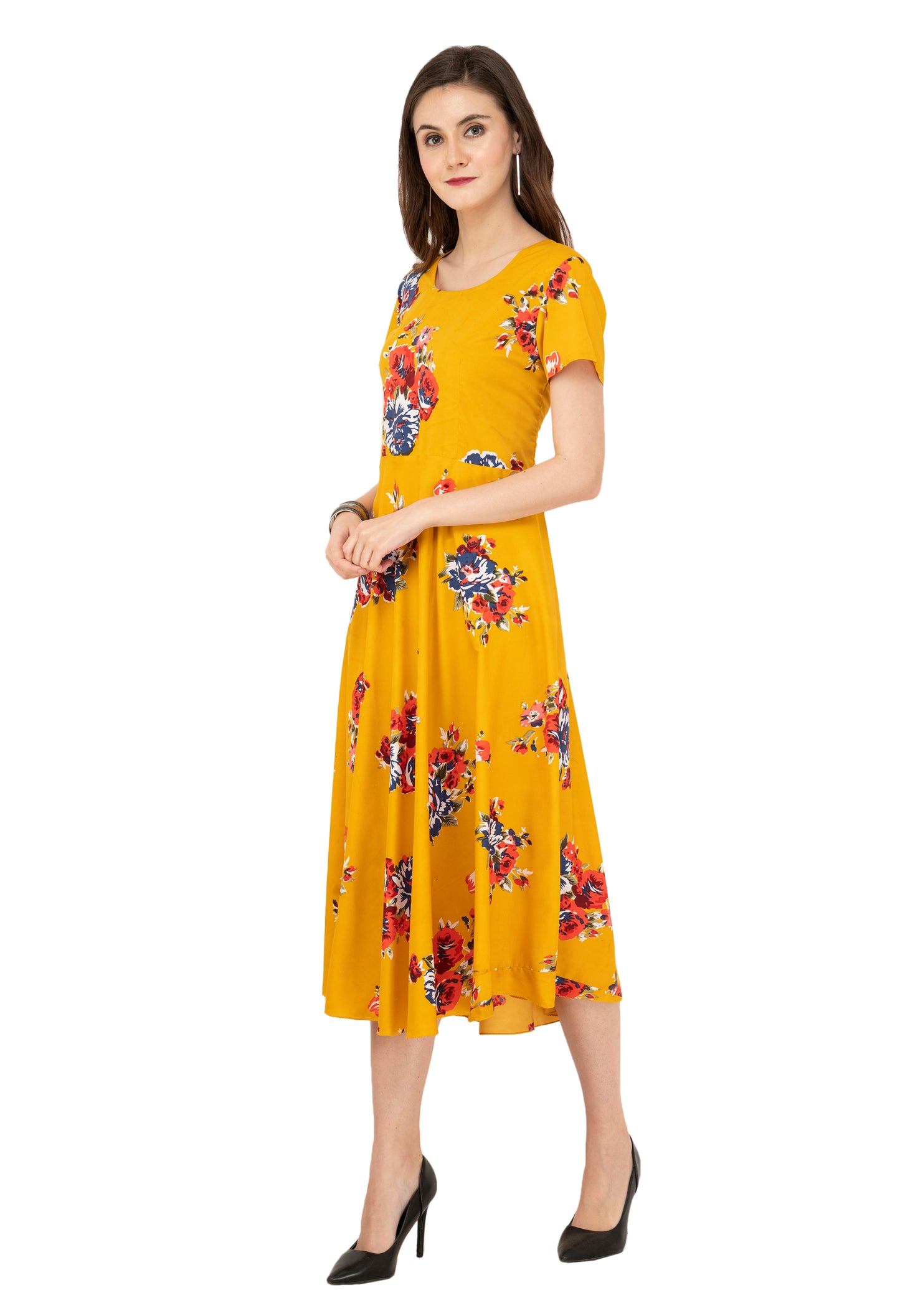 Rudrraaksha Printed Calf Length Dress