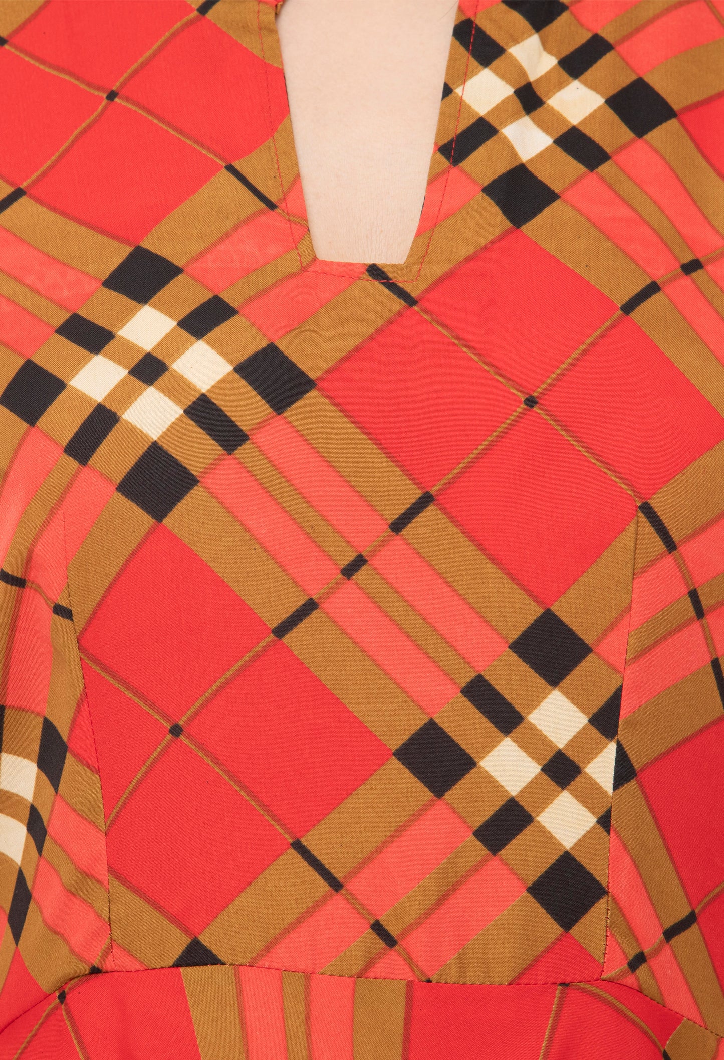 Safari Collared Cheeckered Maxi Dress