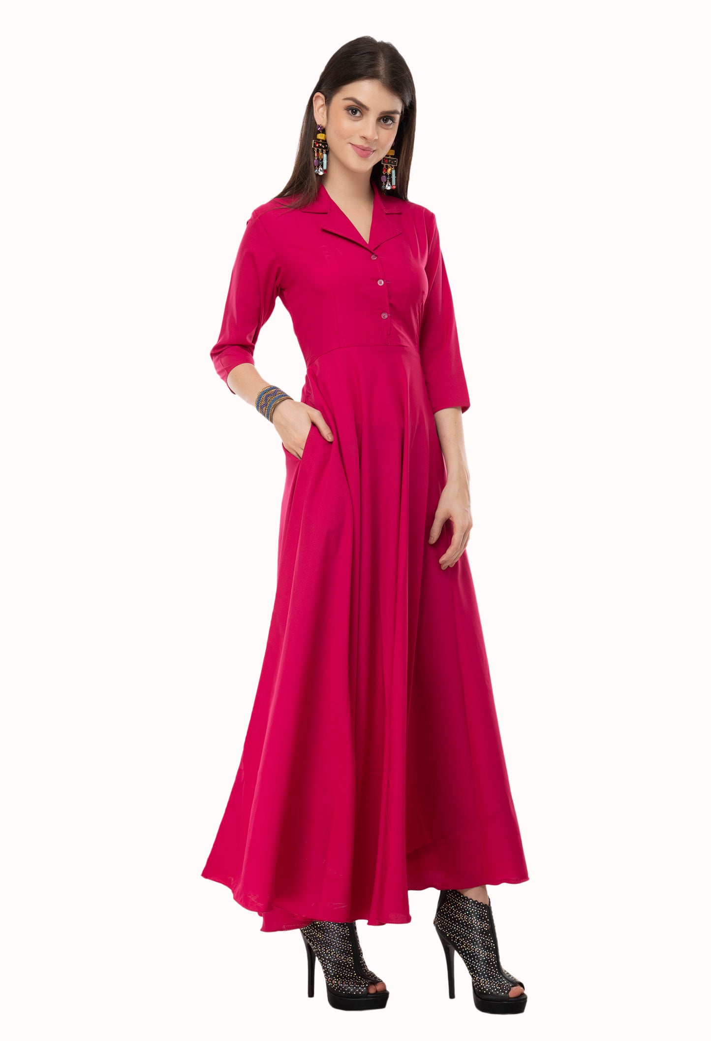 Safari Collared Maxi Dress