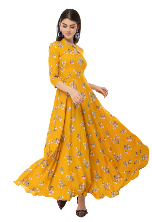 Floral Safari Collared Maxi Dress
