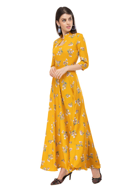 Floral Safari Collared Maxi Dress