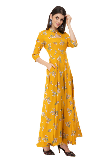 Floral Safari Collared Maxi Dress