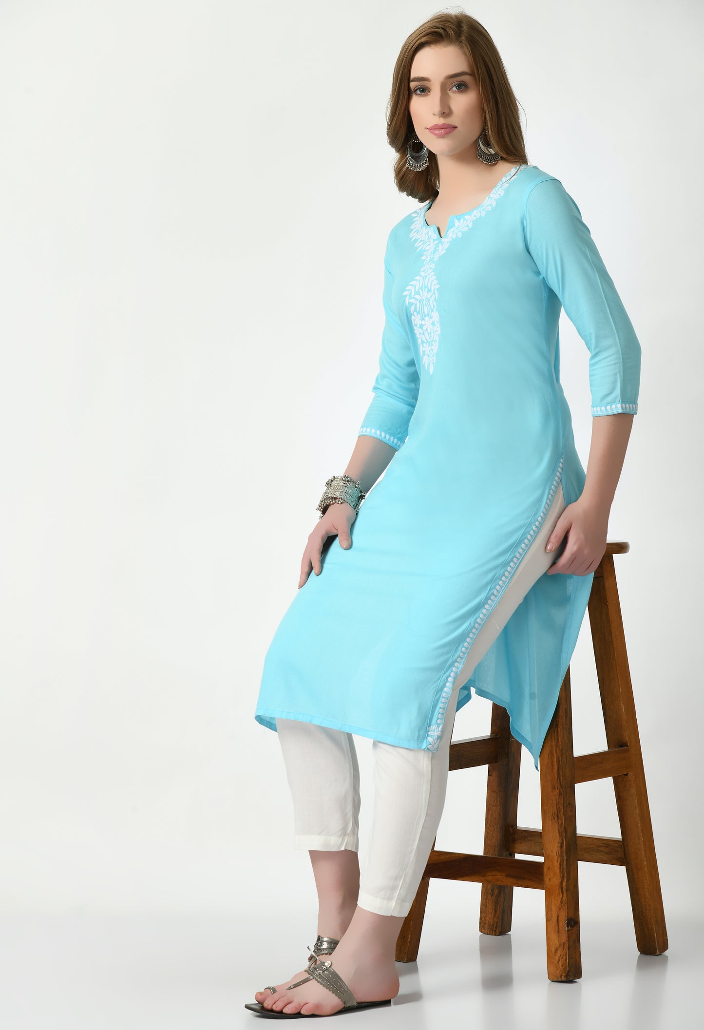 Cotton Chikankari Kurti