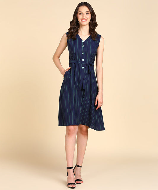 Rudraaksha Stylish Striped Dress For women