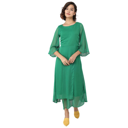 Rudraaksha women's chiffon bell sleeve dress RUDRAAKSHA