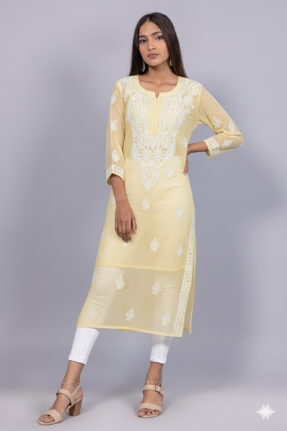 Georgette Chikankari Kurti