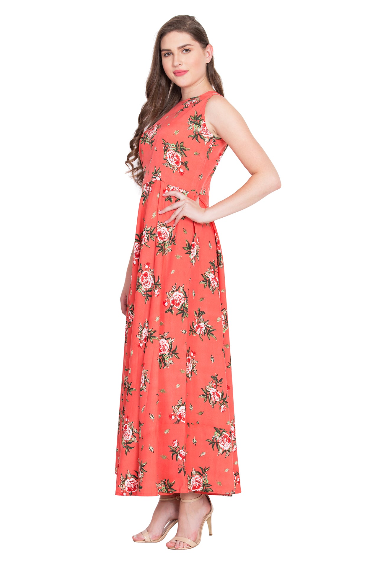 Rudraaksha Floral Sleeveless Maxi Dress