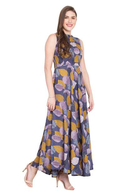 Rudraaksha Floral Sleeveless Maxi Dress